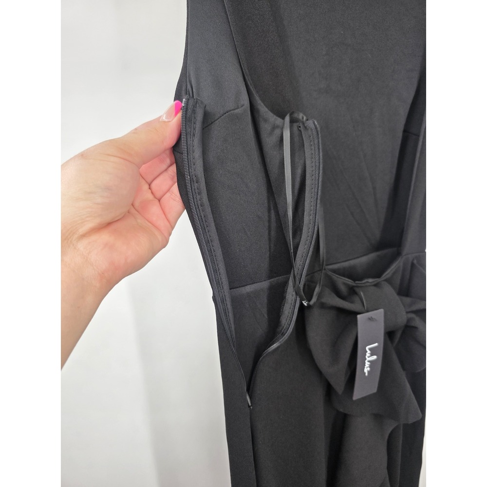 Lulus Exquisite Refinement Black Backless Bow Ruffled Maxi Dress Size XS - Picture 9 of 9